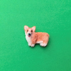 Corgi Pembroke Welsh dog replica. Corgi brooch. Custom pet replica. Custom dog wool felt. Pet memorial. Memorable dog gift. Memorable corgi