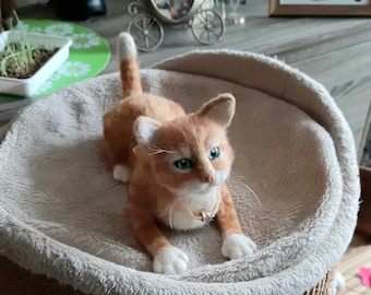 Ginger kitten, felted toys to order
