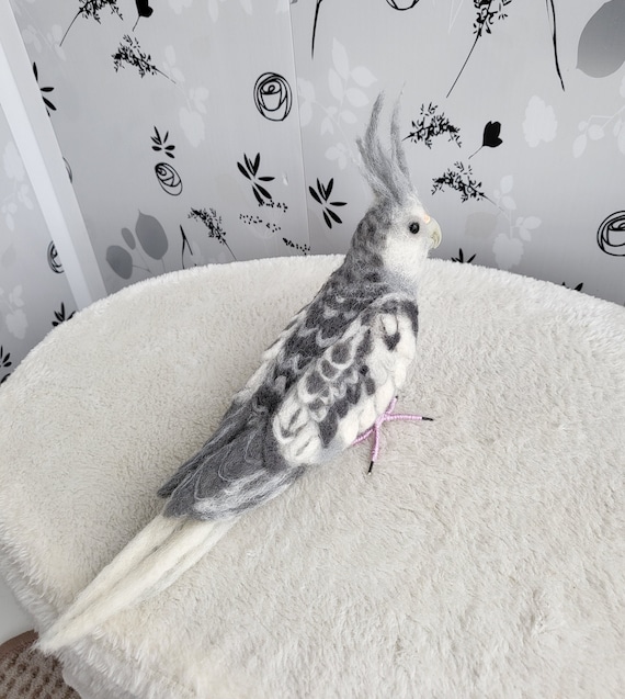 Custom Wool Felt Cockatiel Sculpture: Pet Memorial Figurine - Etsy