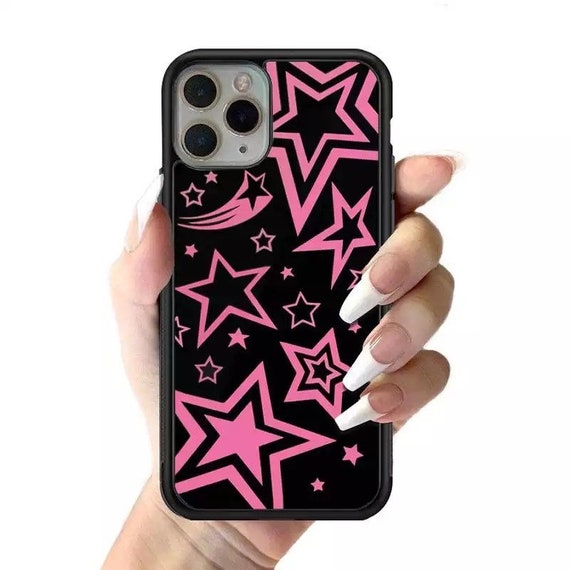 Pink And Black Super Star Iphone Case Etsy