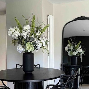 Huge White and Green Faux Flower Arrangement, Artificial Flower Arrangement, Faux Flowers,White Flower Arrangement, Artificial Flowers, UK