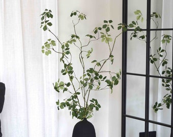 Künstlicher Zweig mit Blättern, Kunstzweig, Weidenzweig, Corylus-Zweig, Haselzweig, Zweig mit Blumen, Kunstblatt