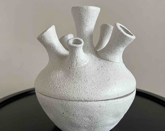 Multiple Openings Bud Vase, White Vase, Nordic Vase, Scandi Vase, Unique Vase Perfect for Faux Flowers