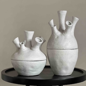 Multiple Openings Bud Vase, White Vase, Nordic Vase, Scandi Vase, Unique Vase Perfect for Faux Flowers