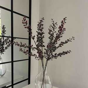 Burgandy Faux Berry Branches, Faux Flowers, Artificial Flowers, Faux Greenery, Faux Foliage