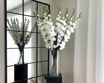 Faux White Gladiolus Stems, Faux Flowers, White FLowers, Artificial Flowers, Flower Arrangement, Home Decor