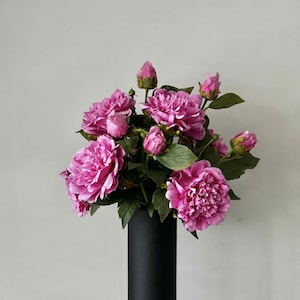 Real Touch Pink Faux Peony, Artificial Peony, Faux Flowers, Artificial Flowers, Pink Flowers, Home Decor, UK