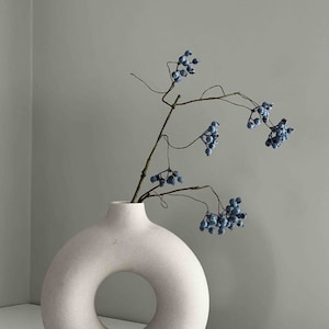 Faux Blueberry Stems, Aritificial Berry Branch, Faux Flowers