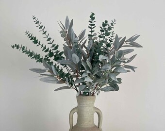 Faux Eucalyptus Arrangement, Artificial Eucalyptus, Green foliage, Faux flower arrangement, Faux Bouquet, Vase Arrangement, Home Decor, UK