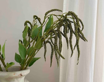 Green Faux Amaranthus Stem, Hanging Artificial Foliage, Home Decor, UK