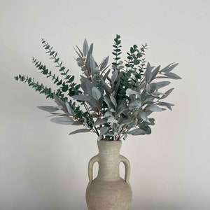 Faux Eucalyptus Arrangement, Artificial Eucalyptus, Green foliage, Faux flower arrangement, Faux Bouquet, Vase Arrangement, Home Decor, UK