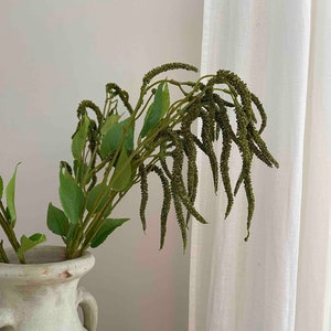 Green Faux Amaranthus Stems, Artificia Amaranthus, Hanging Faux Stems, Faux flowers, Faux Foliage, Vase Arrangement, Home Decor, UK