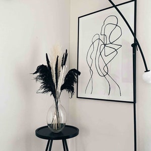 Large Monochrome Dried Flowers Bouquet, Black Pamaps Bouquet, Black Dried Flowers Arrangement, Pampas Bouquet, BlackPampas Grass, Home decor