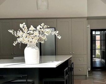 Luxury White Cherry Blossom Branches, Faux Flowers, Artificial Flowers, Vase arragement, White Flowers, Flower Branches, Home Decor,UK