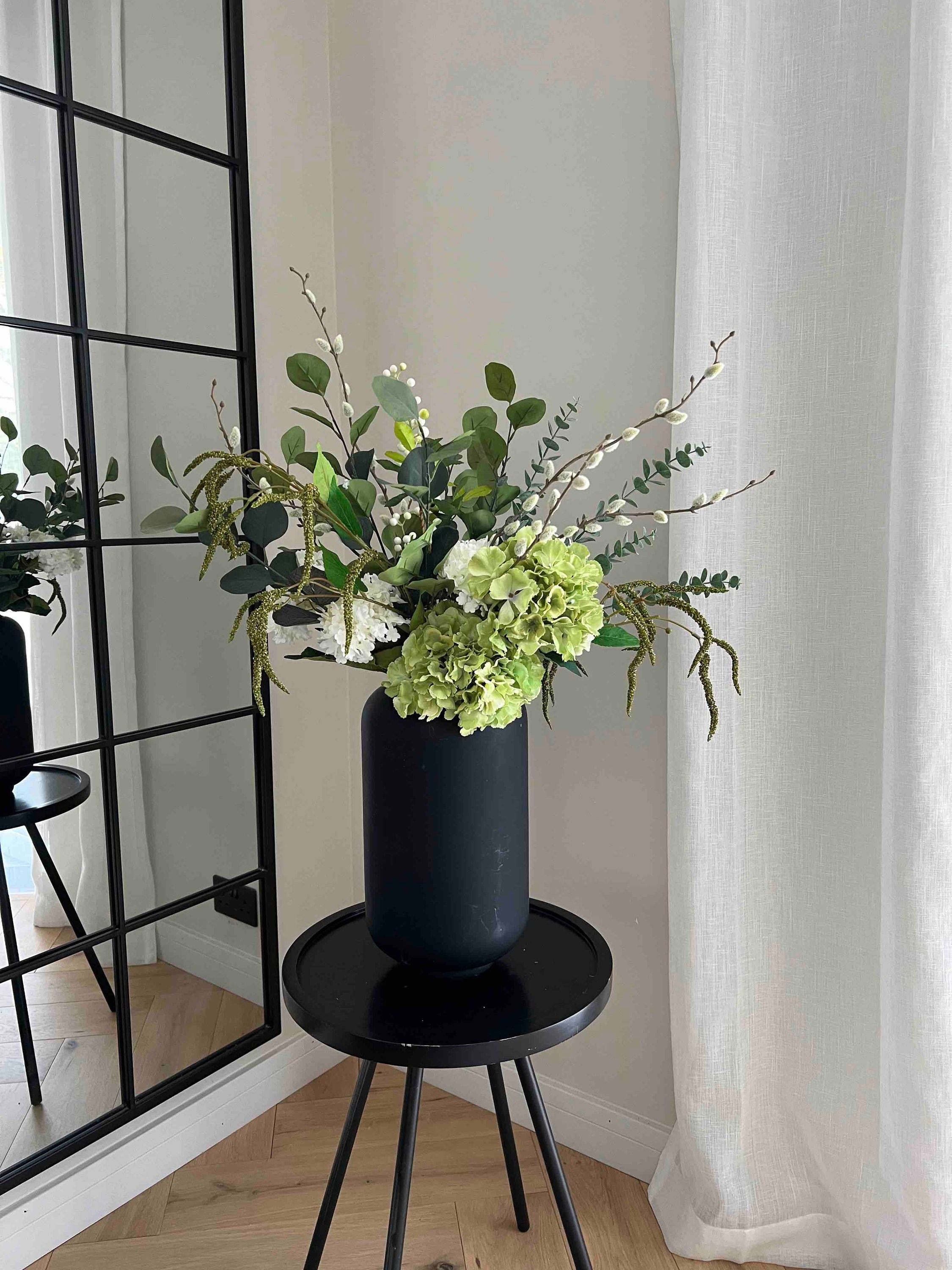 Green and White Faux Flower Arrangement Artificial Flower Etsy Australia