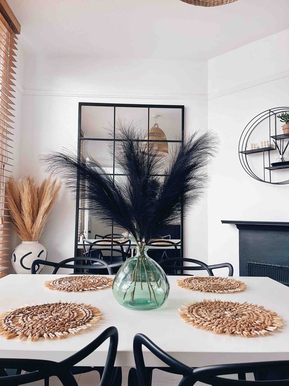 Black Pampas Grass Home Decor, Black Pampas