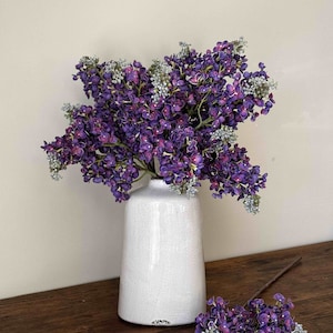 Real Touch Artificial Lilac, Faux Lilac, Faux Flowers, Artificial Flowers, Latex Flowers, PU Flowers, Purple Flowers, White Flowers, Decor image 1