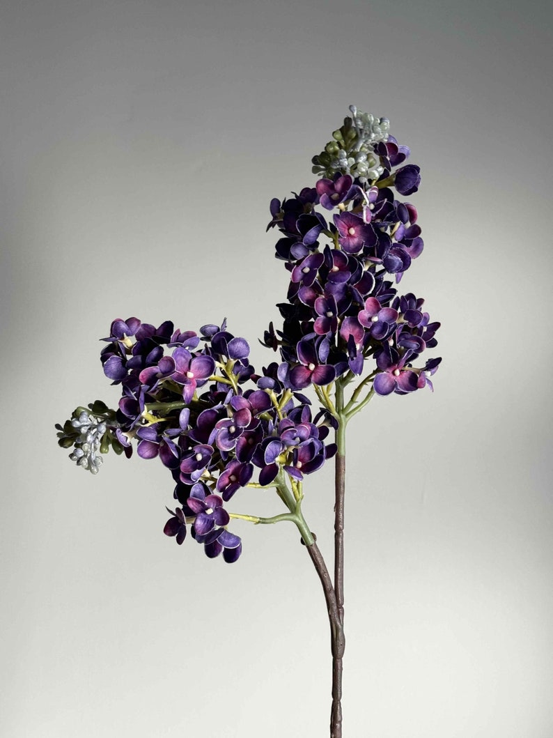 Real Touch Artificial Lilac, Faux Lilac, Faux Flowers, Artificial Flowers, Latex Flowers, PU Flowers, Purple Flowers, White Flowers, Decor image 2