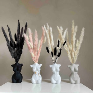 Black Dried Flowers Bouquet, Vase Topper, Black Bunny tails Bouquet, Black Dried Flowers Arrangement, Pampas Bouquet, BlackPampas Grass UK,