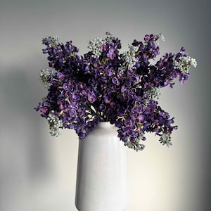 Real Touch Artificial Lilac, Faux Lilac, Faux Flowers, Artificial Flowers, Latex Flowers, PU Flowers, Purple Flowers, White Flowers, Decor image 7