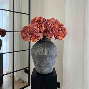 Autumn Orange Faux Hydrangeas, Artificial Hydrangeas, Faux Flowers, Orange Flowers, Autumn Flowers, UK