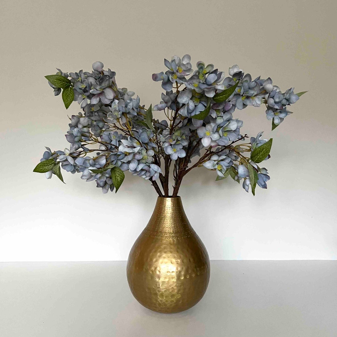 Faux Blue Blossom Stems, Cherry Blossoms, Blue Flowers, Blue Artificial