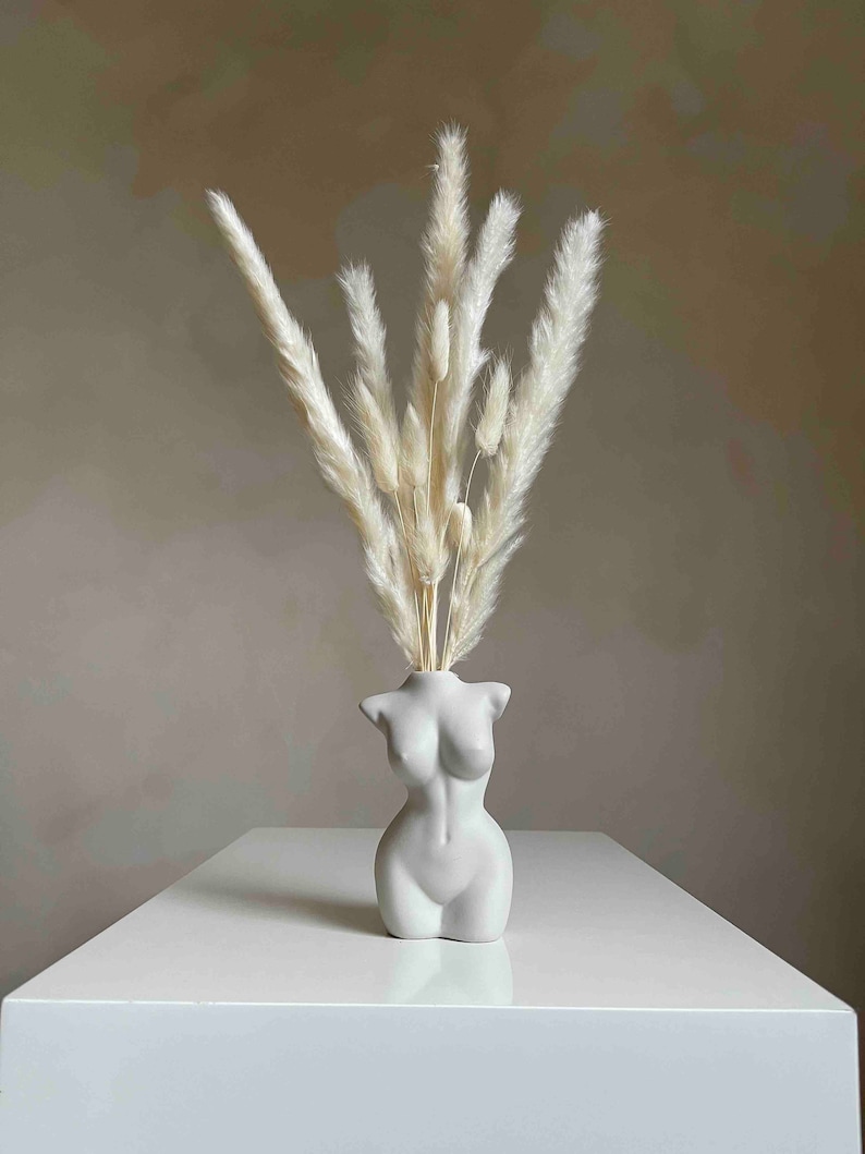 Black Dried Flowers Bouquet Vase Topper Black Bunny Tails Etsy UK