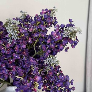 Real Touch Artificial Lilac, Faux Lilac, Faux Flowers, Artificial Flowers, Latex Flowers, PU Flowers, Purple Flowers, White Flowers, Decor image 4