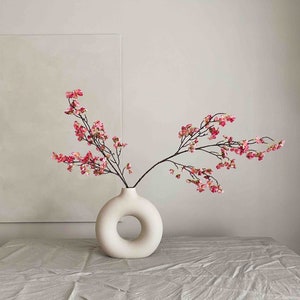 Ramas de flor de cerezo, flores falsas, flores artificiales, arreglo de jarrón, flores rosadas, ramas de flores, decoración del hogar, Reino Unido