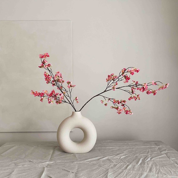 Branches de fleurs de cerisier, fausses fleurs, fleurs artificielles, arrangement de vase, fleurs roses, branches de fleurs, décoration d'intérieur, Royaume-Uni