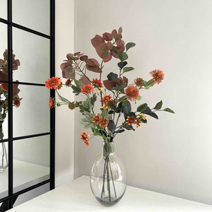 Orange Faux Flower Arrangement, Autumn Flower Arrangement, Faux Flowers, Artificial Flowers, Silk Flowers, Home decor, UK