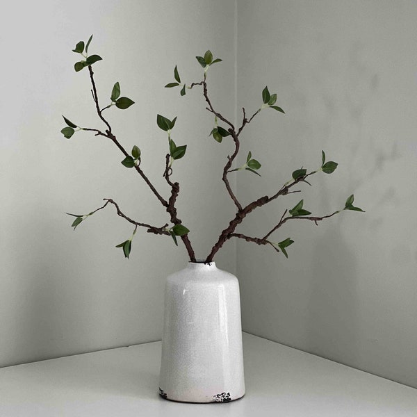 Petite branche d'arbre artificielle avec feuilles, fausse branche, brindilles, bâtons, décoration d'intérieur, feuillage, vase d'hiver, Royaume-Uni