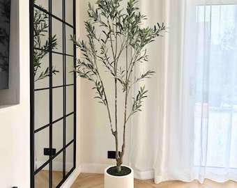 210cm Artificial Olive Tree, Faux Olive Tree, Artificial Tree, Faux Tree, Artificial Plant, Faux Plant in pot, Home Decor, UK,