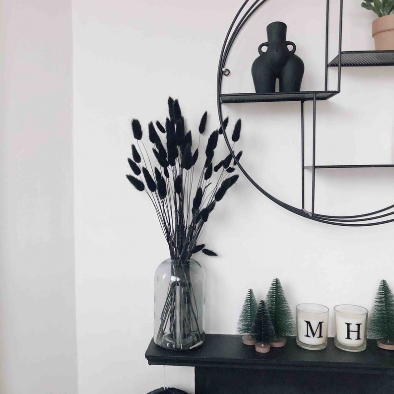 Black Bunny Tails Black Pampas Home Decor Etsy UK