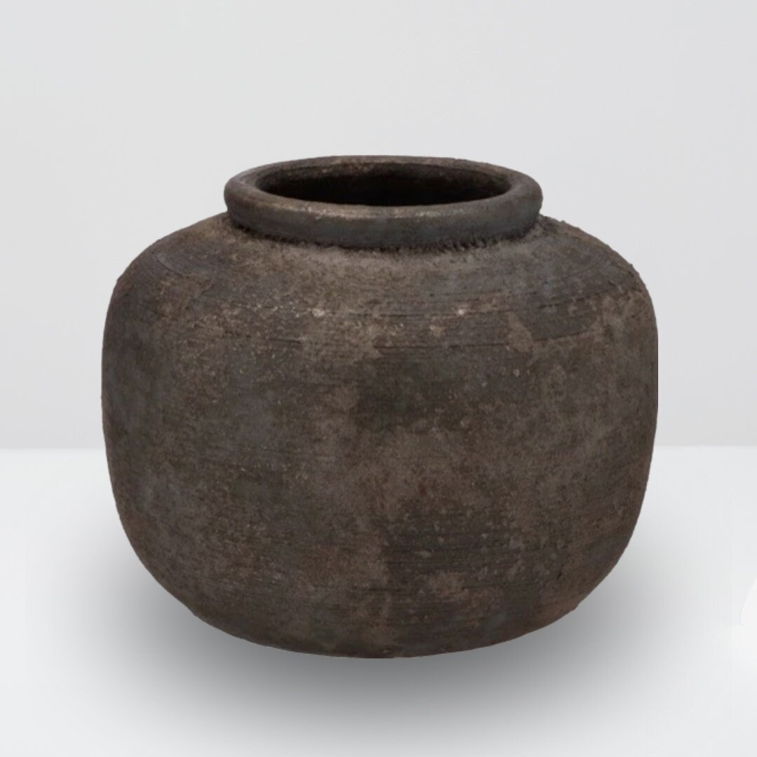 Brown Aged Vase, Stone Vase, Grey Vase, Vessel, Clay Vase, Cement Vase