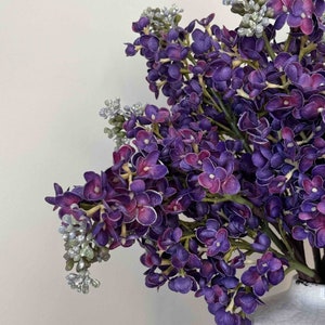 Real Touch Artificial Lilac, Faux Lilac, Faux Flowers, Artificial Flowers, Latex Flowers, PU Flowers, Purple Flowers, White Flowers, Decor image 6