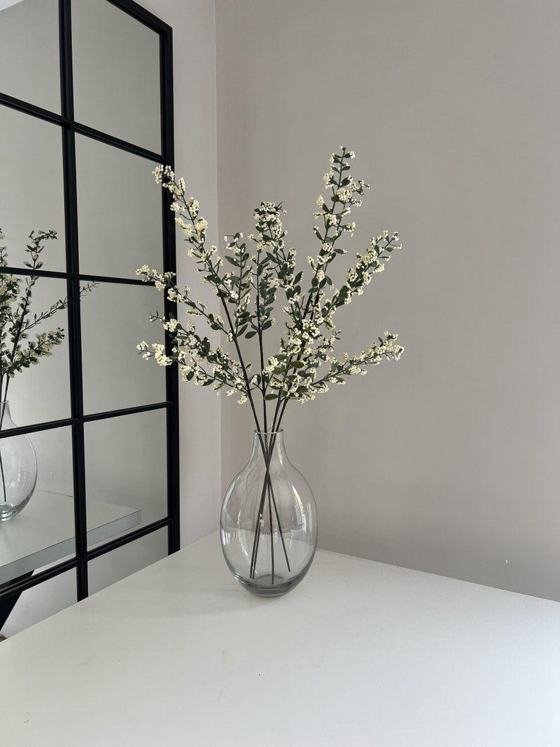 Cream Faux Berry Branches, Artificial Berry Branches, Artificial Flowers, Faux Branches image 4