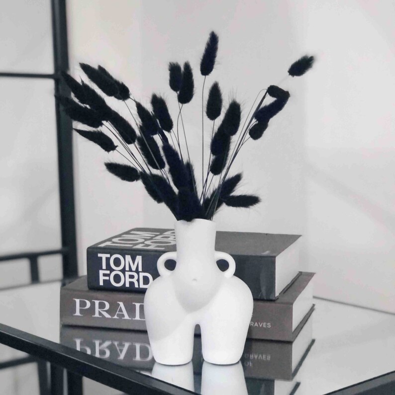 Black Bunny Tails Black Pampas Home Decor Etsy UK