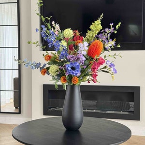 Multi-Colour Faux Flower Arrangement, Artificial Flowers, Flowers and Vase, Spring Faux FLowers, Home Decor, Silk Flowers