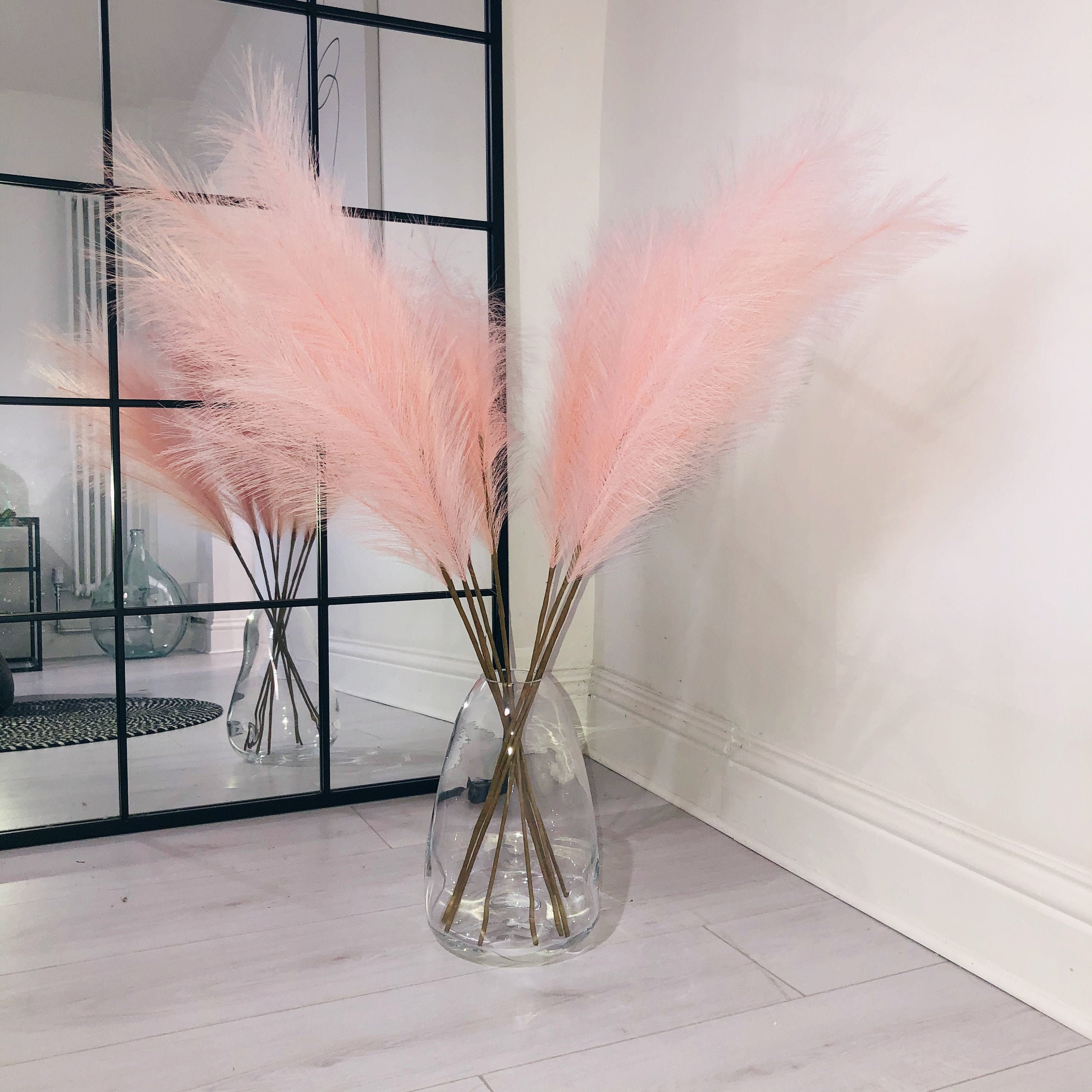 Faux Pink Pampas Grass for Home Decor Artificial Pampas Etsy