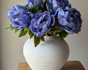 Blue Faux Peony Flowers, Blue Flowers, Silk Flowers, Artificial Peony, Pink Peony, Cream Peony, Artificial Flowers, Faux Flowers, Home Decor