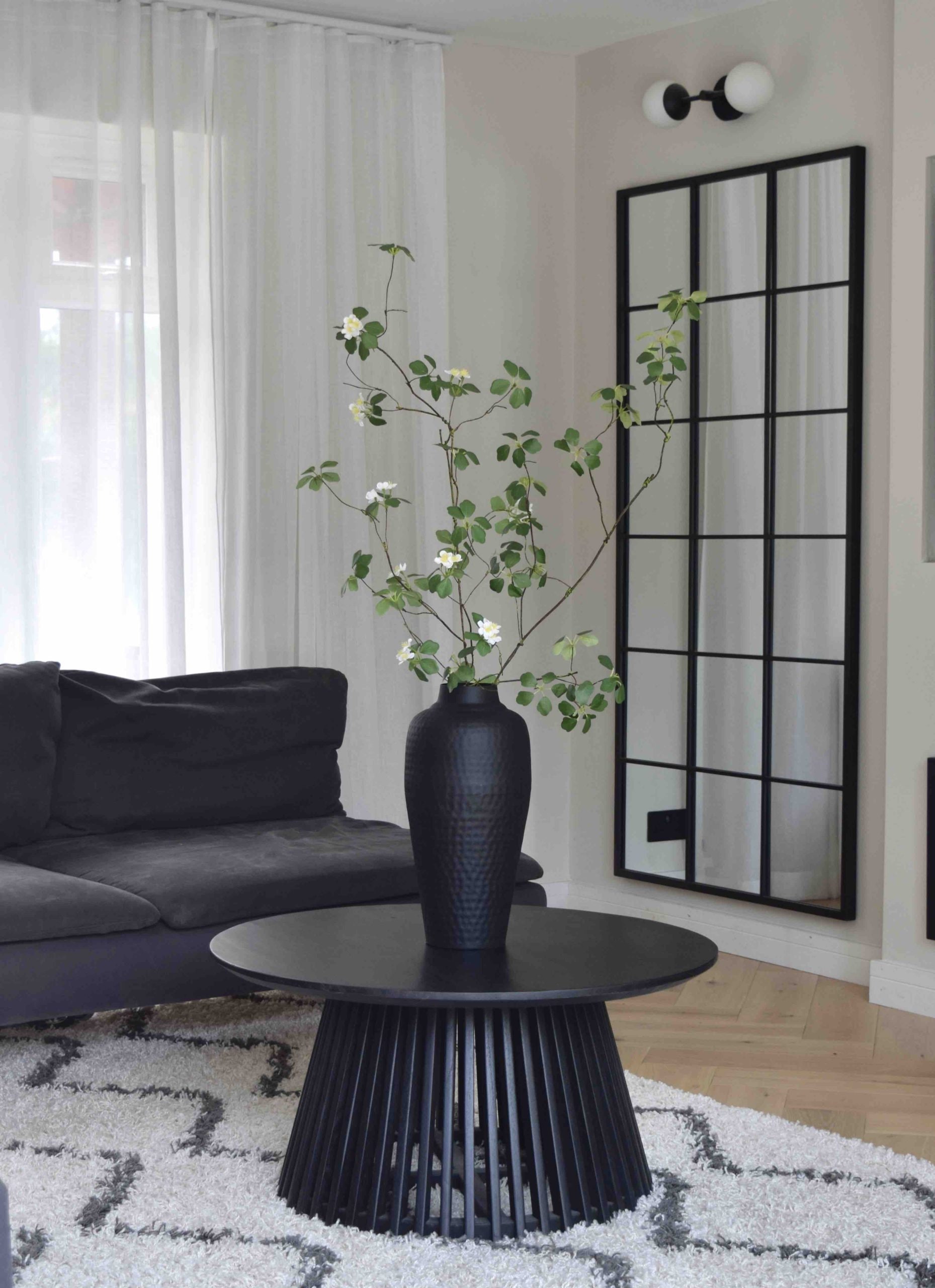 40cm Black Hammered Vase, Tall Vase, Black Vase, Metal Vase, Urn