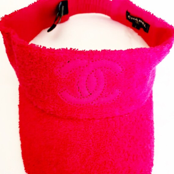 Authentic Chanel Rare Vintage CC Terry Cloth Sun V