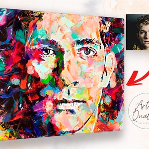 Custom Portrait, Painting from Photo, Face Art Illustration, Personalized Gift, Oil Painting On Canvas, Gift for Mother or Father, Kids