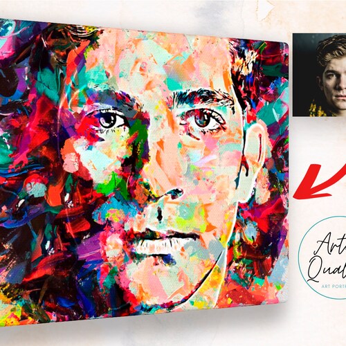 Custom Portrait, Painting from Photo, Face Art Illustration, Personalized Gift, Oil Painting On Canvas, Gift for Mother or Father, Kids