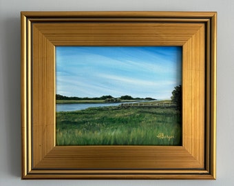 Original Low Country Marsh Painting, 8"x10", South Carolina art, Coastal decor, Acrylic on Canvas