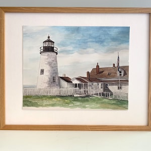 Pemaquid Point Lighthouse, Maine, Giclée Art Print, Lighthouse Art, Coastal Decor