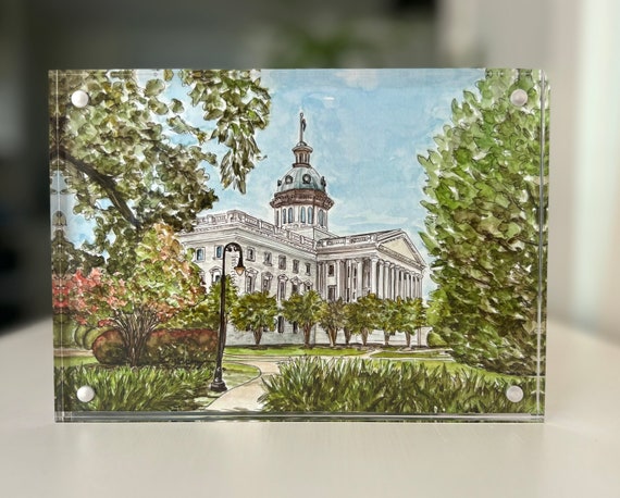 State House, Columbia, South Carolina, Framed art print, Acrylic magnetic frame, South Carolina art