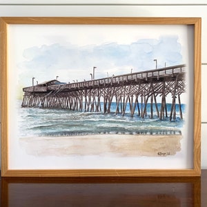 Garden City Pier Giclée-Kunstdruck, South Carolina Kunst, Küstenkunst und Dekor, 8 "x 10" und 11 "x 14"