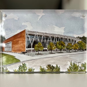 Clemson University Lee Hall framed art print, Acrylic magnetic frame, Framed art, South Carolina watercolor
